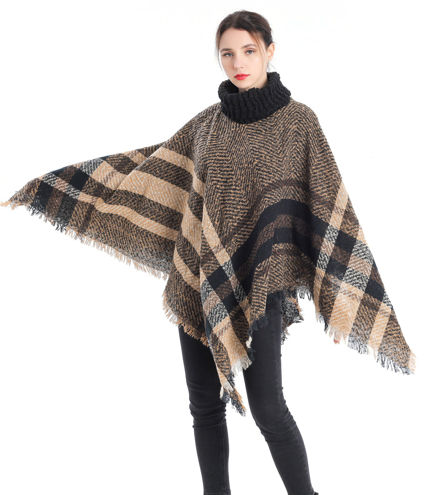 Turtleneck Poncho Wrap