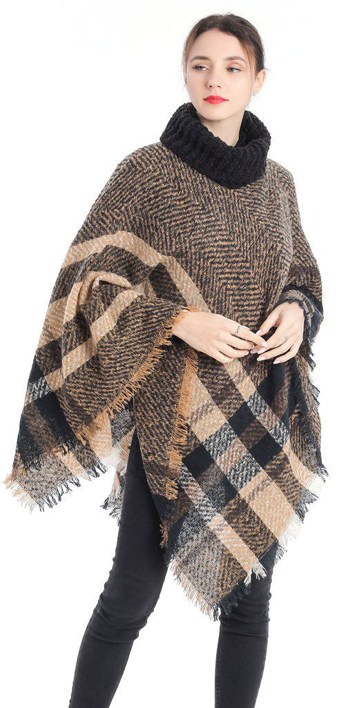 Turtleneck Poncho Wrap
