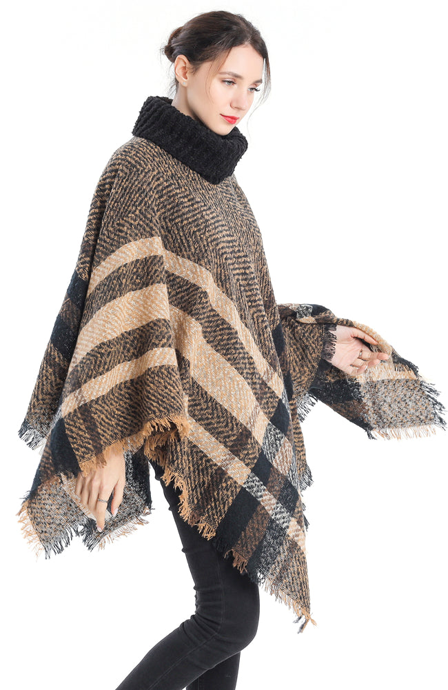 Turtleneck Poncho Wrap
