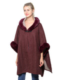 Hooded Faux Fur Poncho