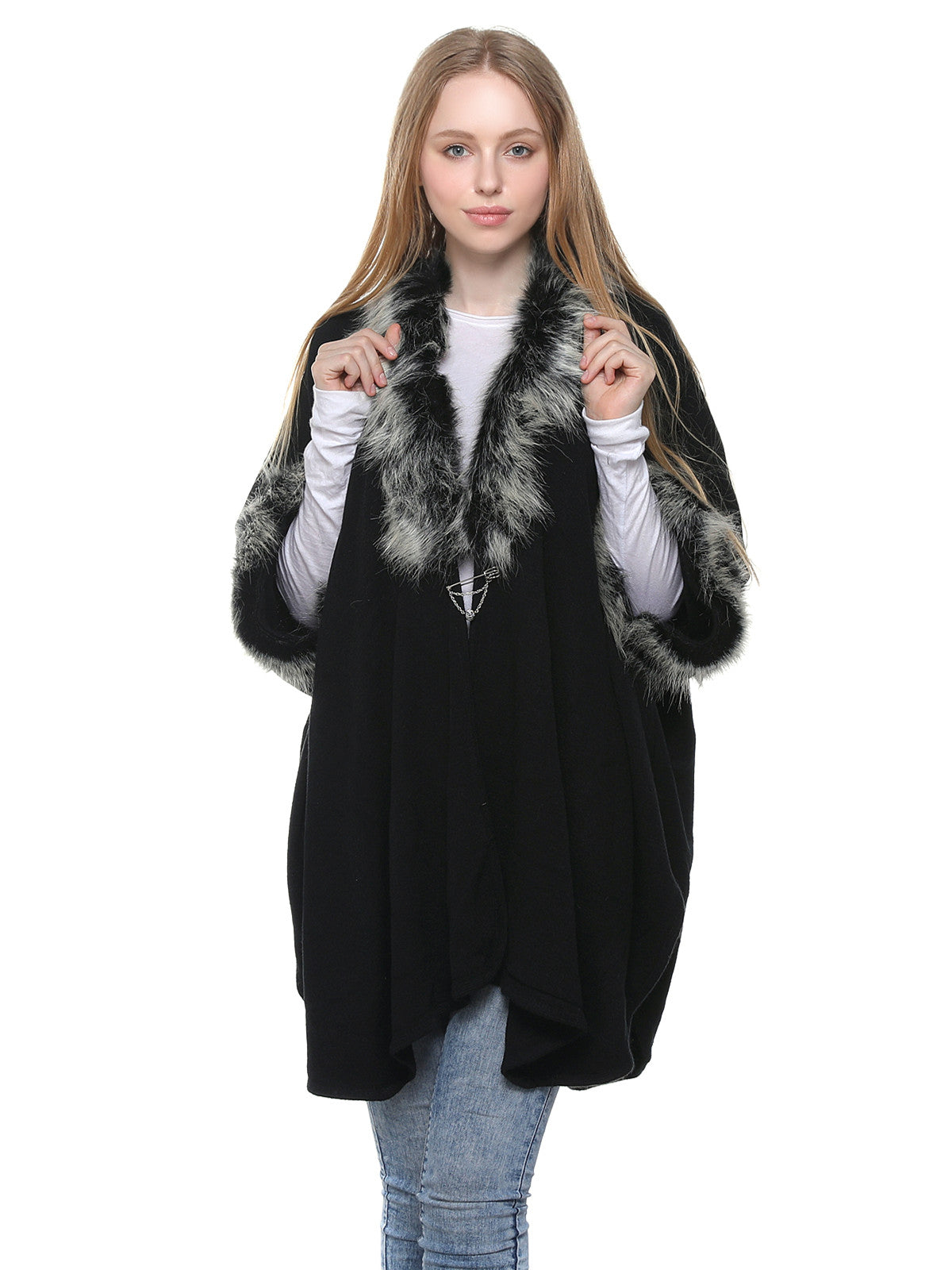 Faux Fur Poncho