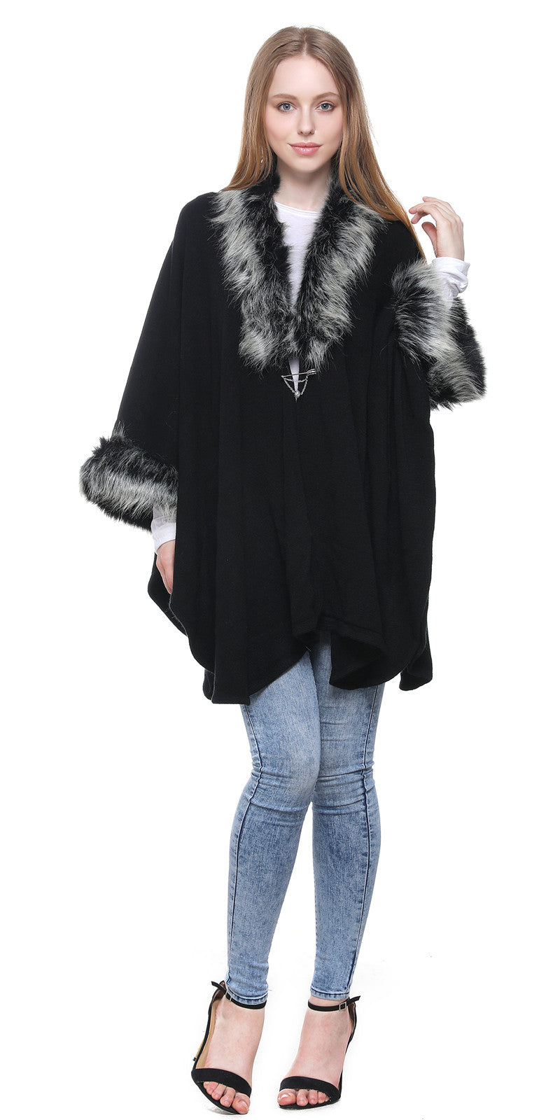 Faux Fur Poncho