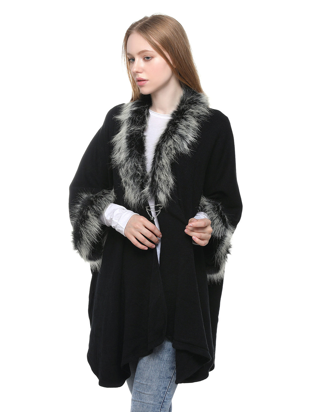 Faux Fur Poncho