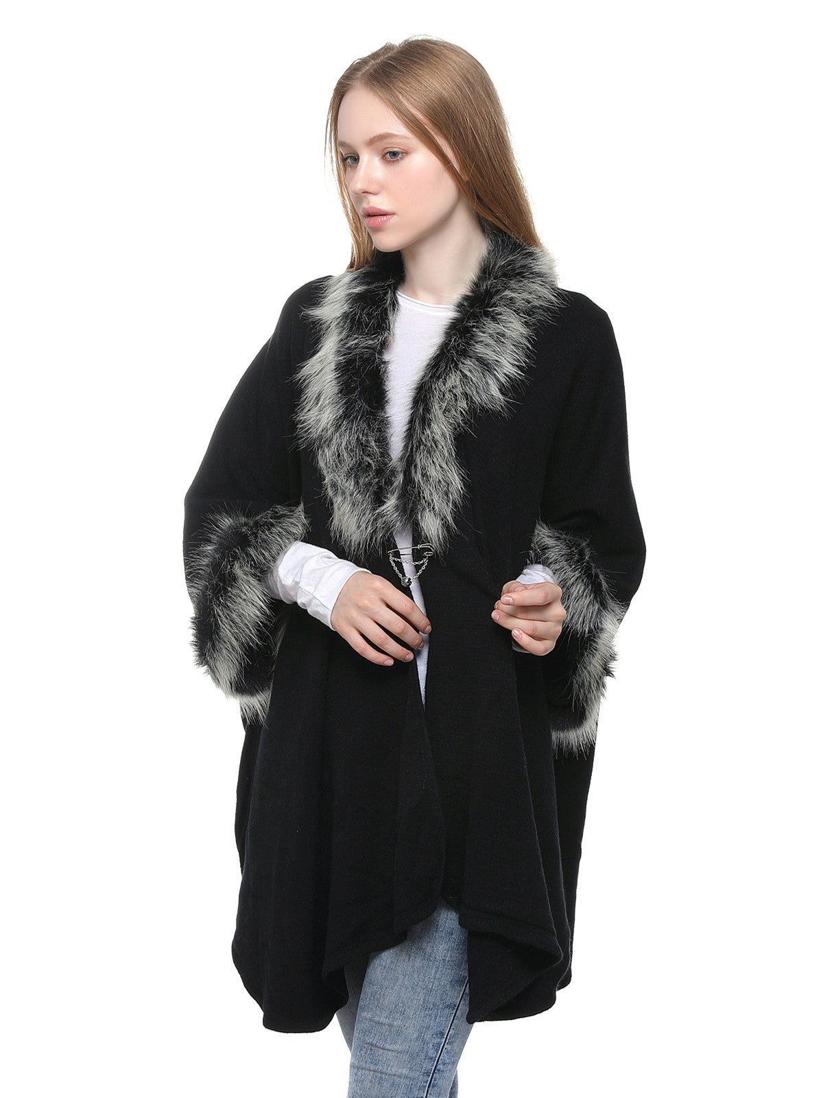 Faux Fur Poncho
