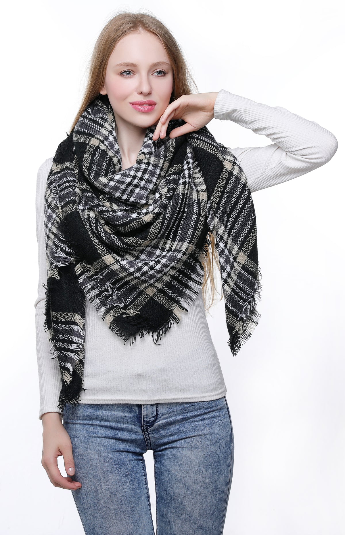 Check Blanket Scarf