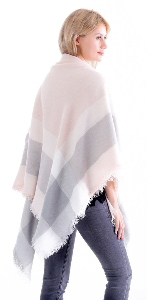 Framed Check Blanket Scarf