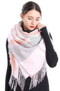 Fringed Check Blanket Scarf