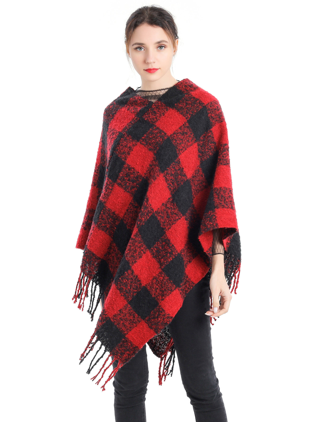 Bouclé Plaid Scarf