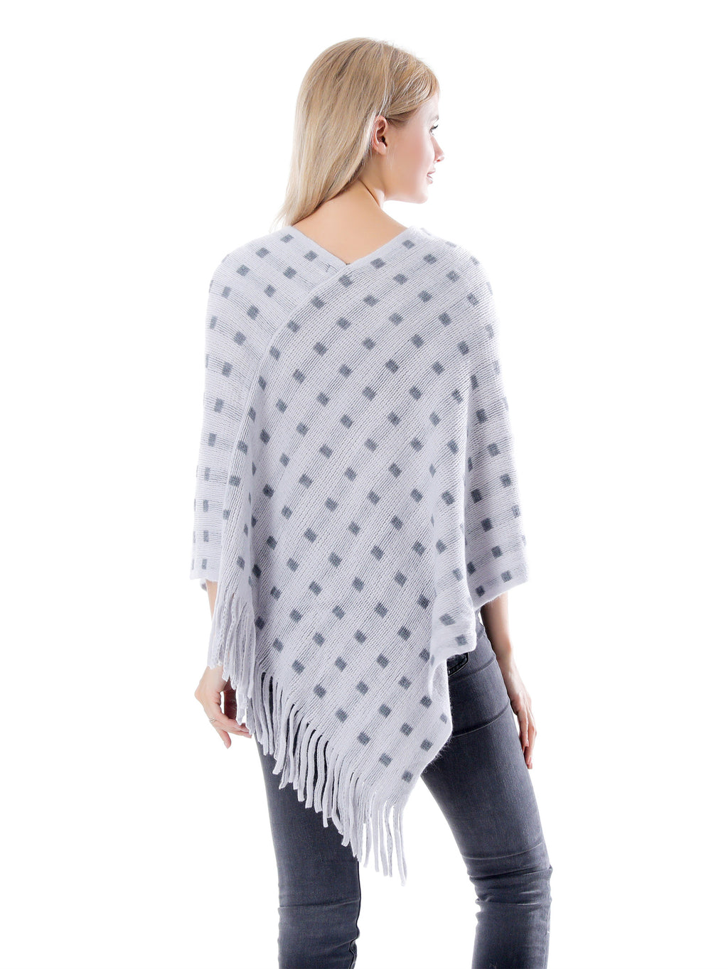Dotted Check Poncho