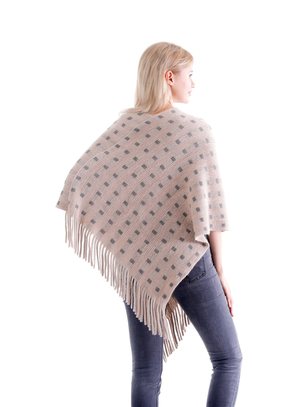 Dotted Check Poncho