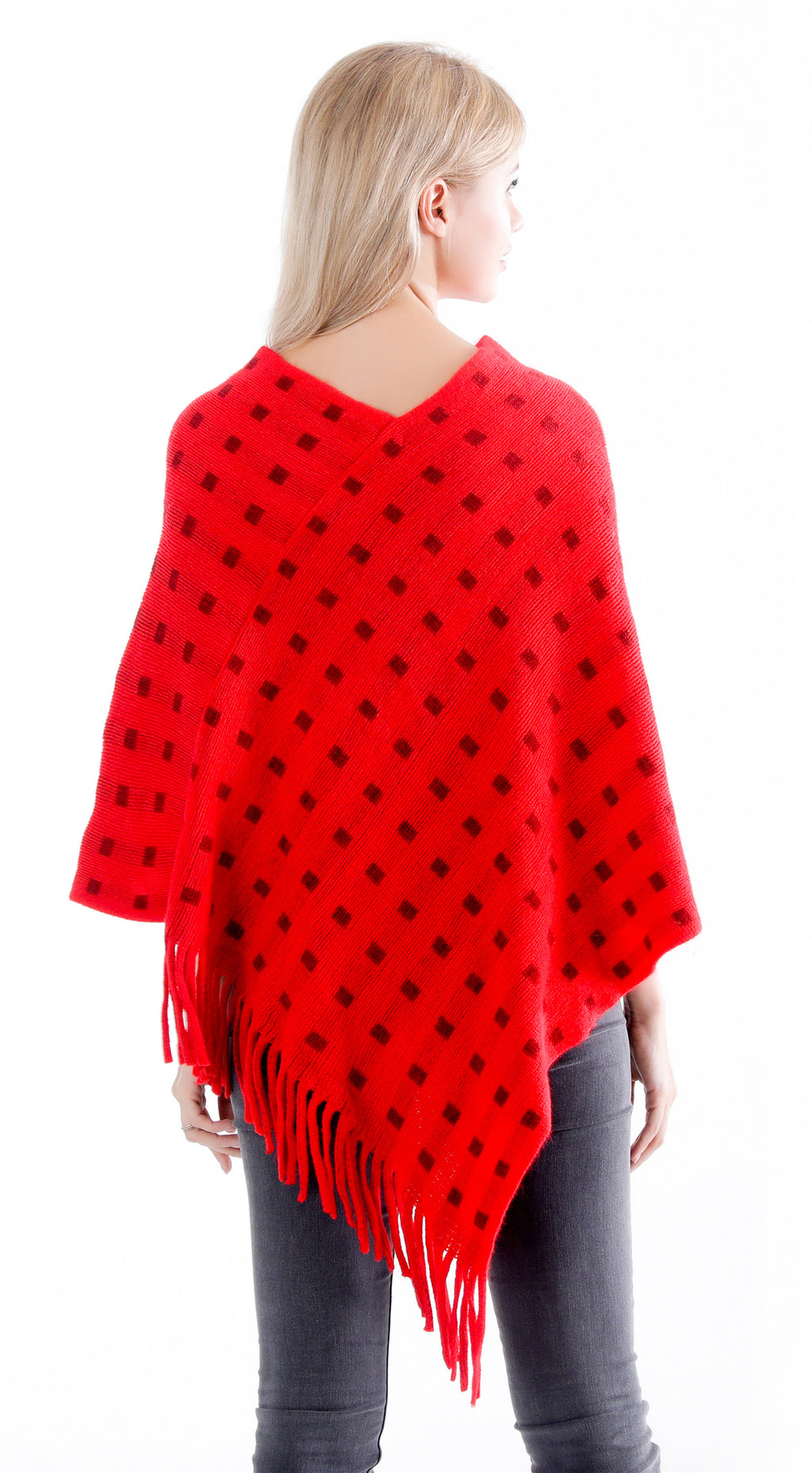 Dotted Check Poncho
