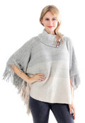 Collared Stripe Poncho