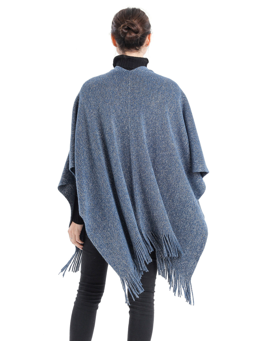 Metallic Fringed Poncho