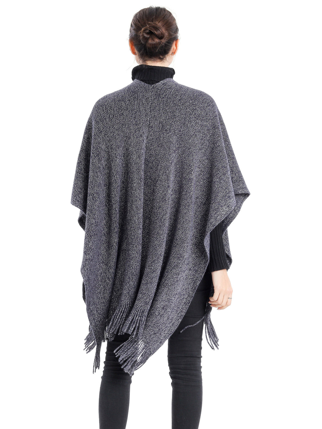 Metallic Fringed Poncho