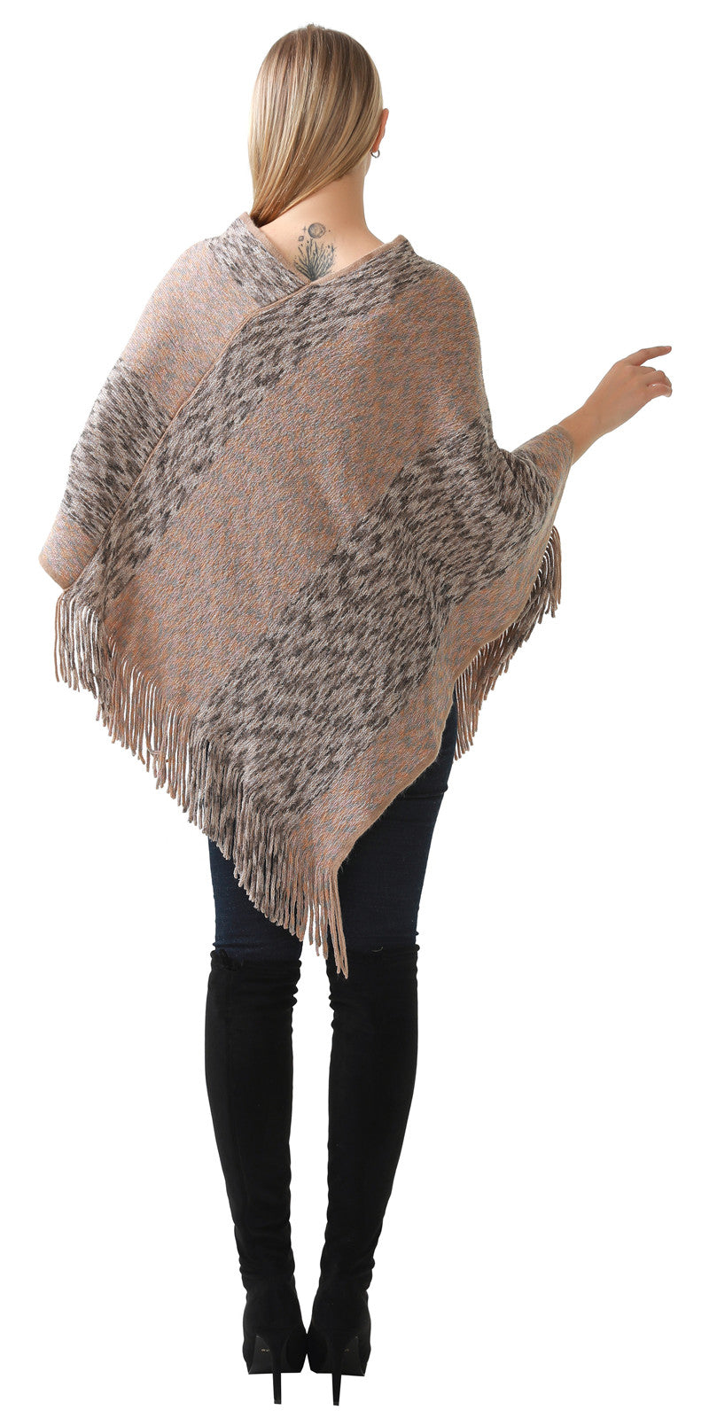 Heathered Stripe Poncho