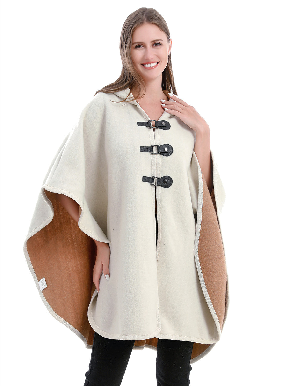 Hooded Buckle Poncho