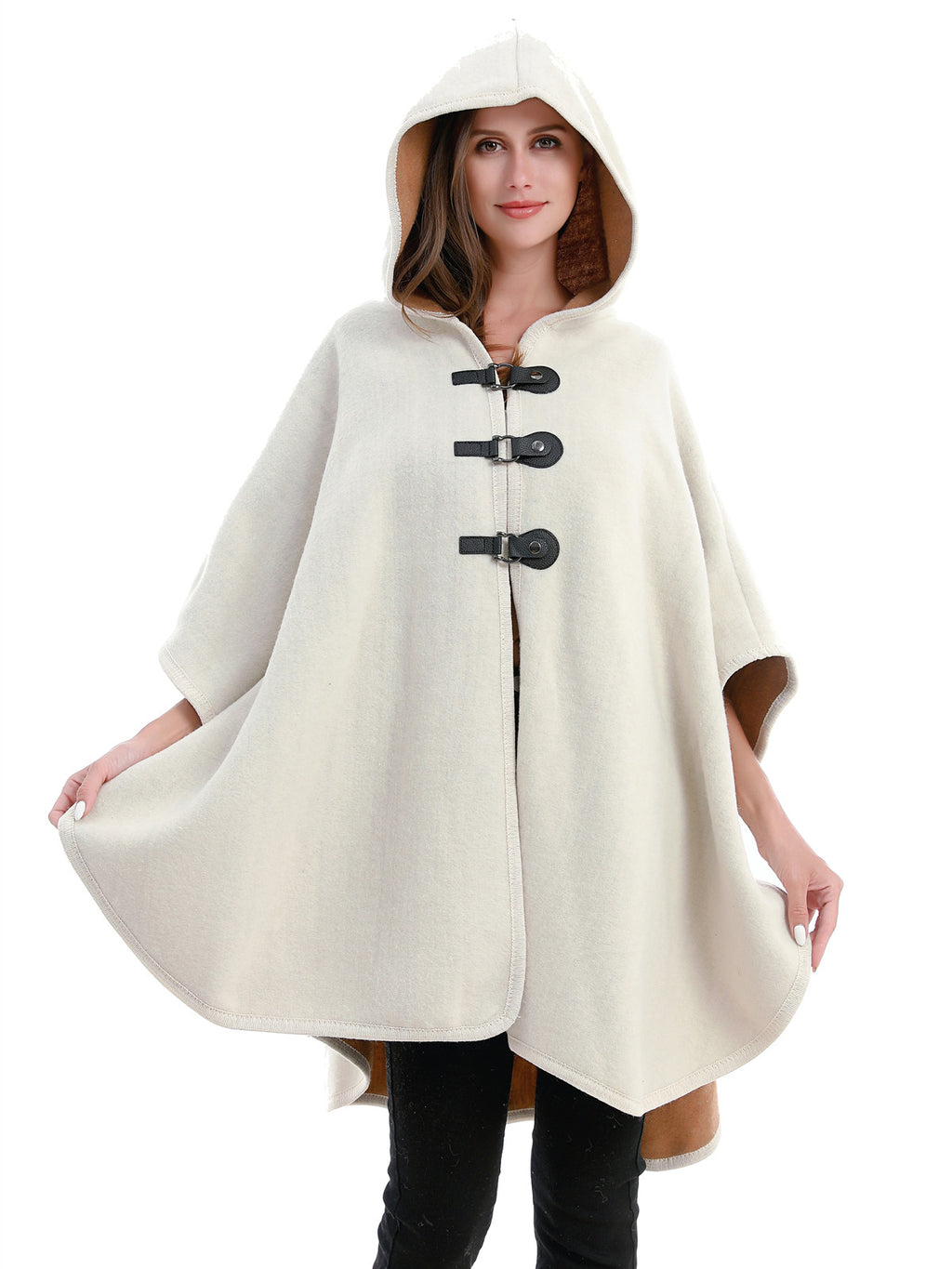 Hooded Buckle Poncho