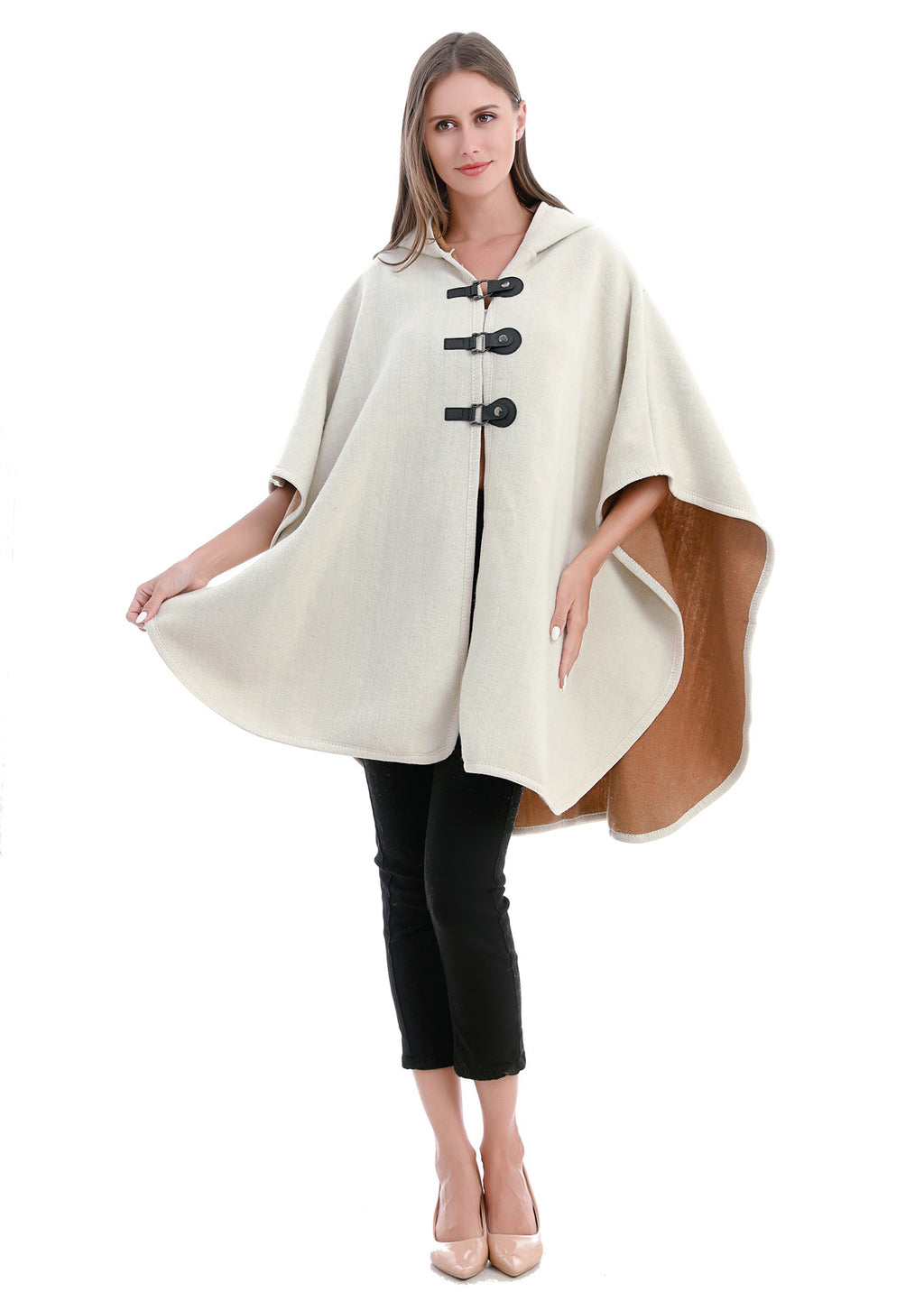 Hooded Buckle Poncho