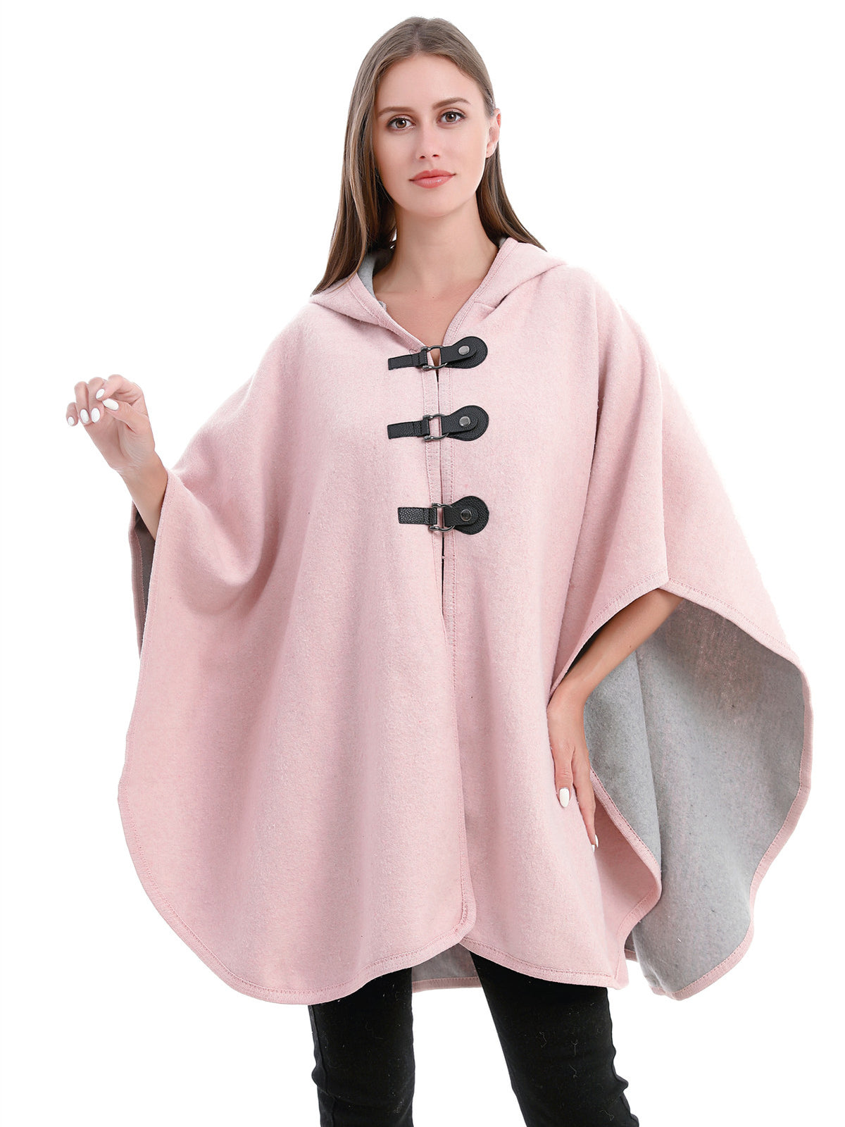 Hooded Buckle Poncho
