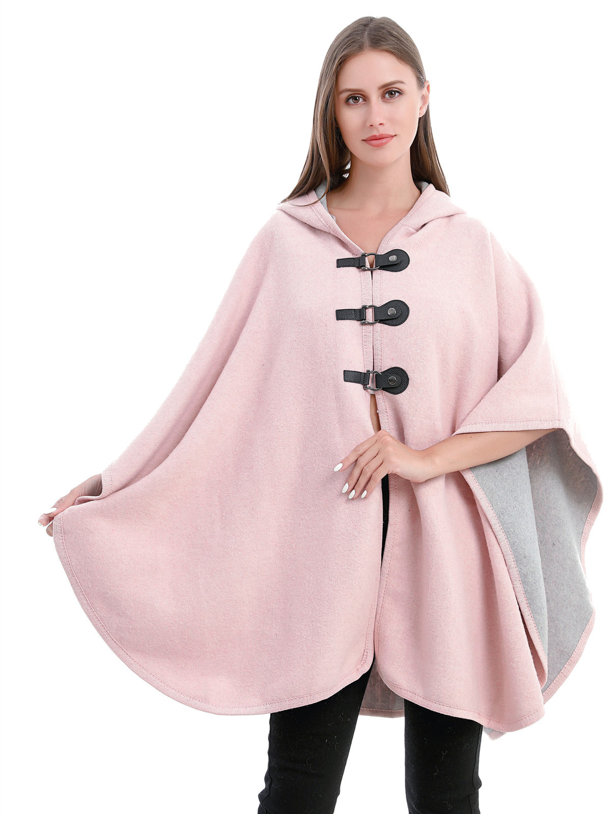 Hooded Buckle Poncho