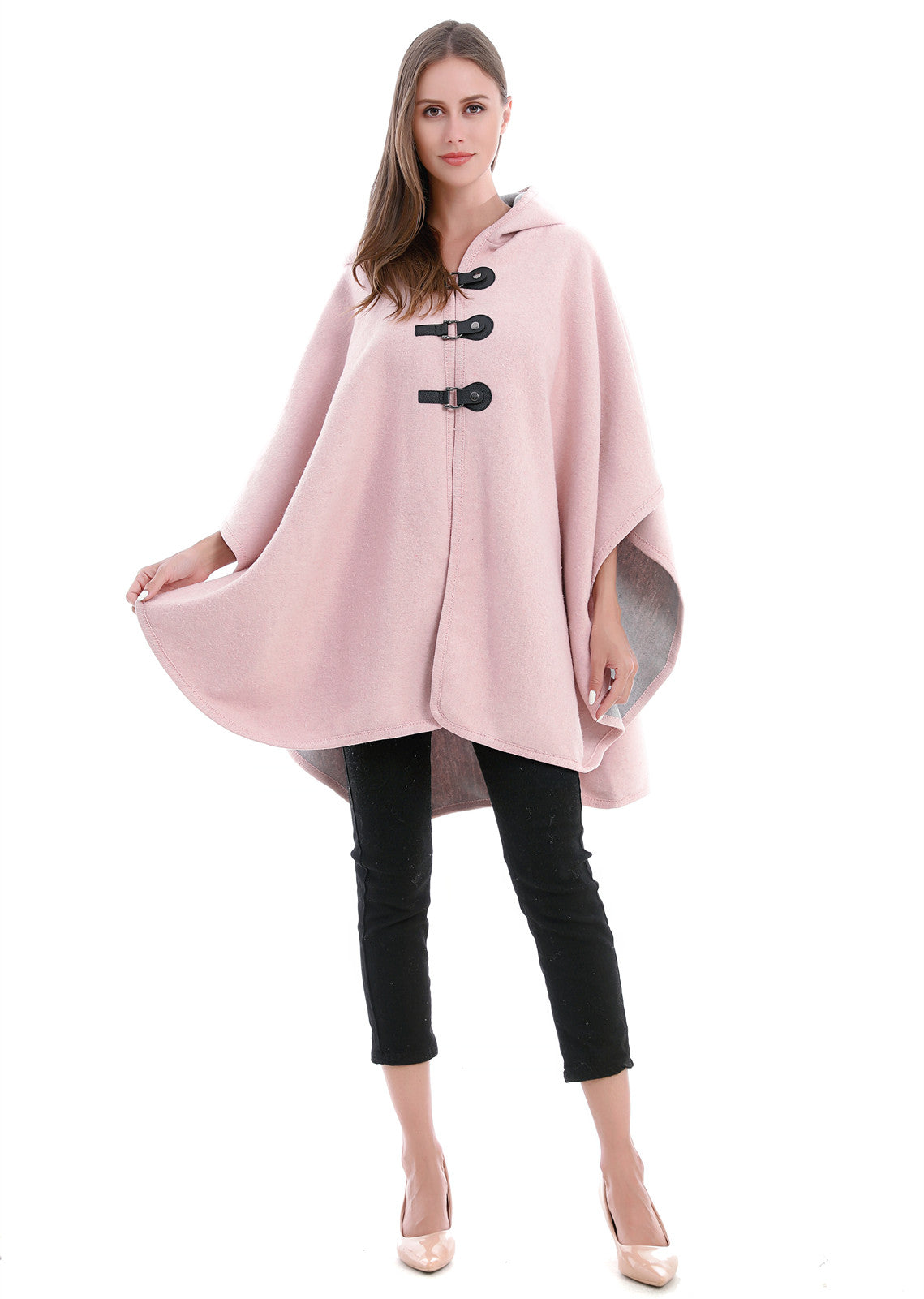 Hooded Buckle Poncho