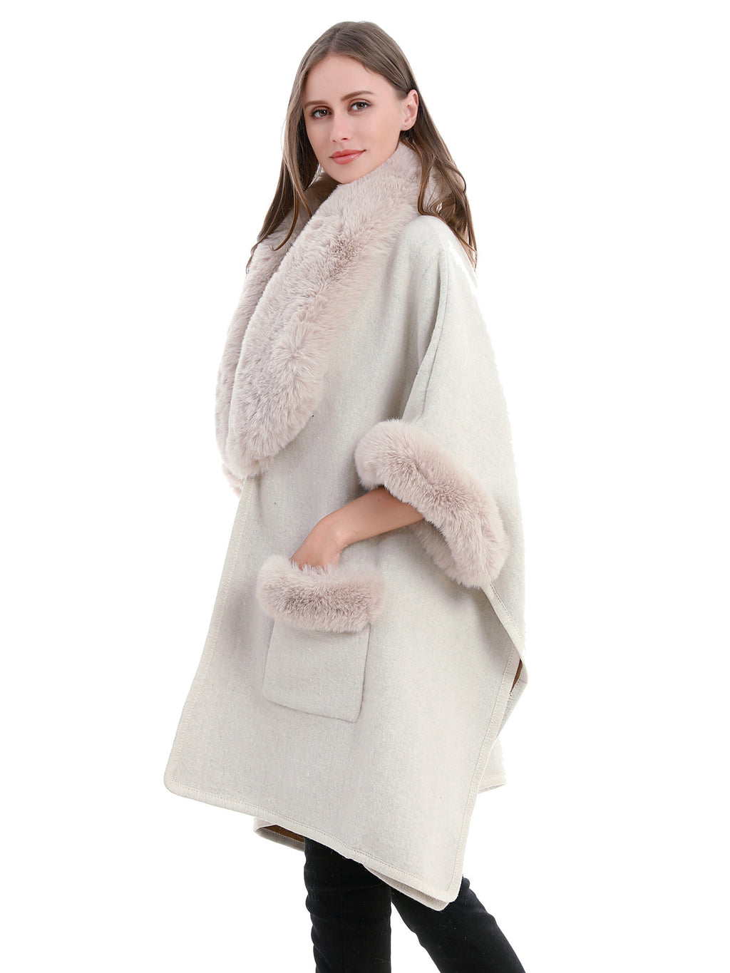 Statement Faux Fur Poncho