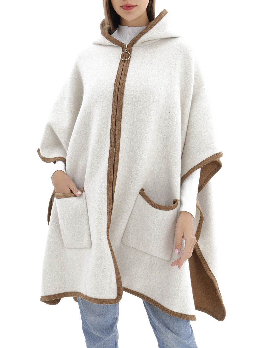 Hooded Frame Poncho
