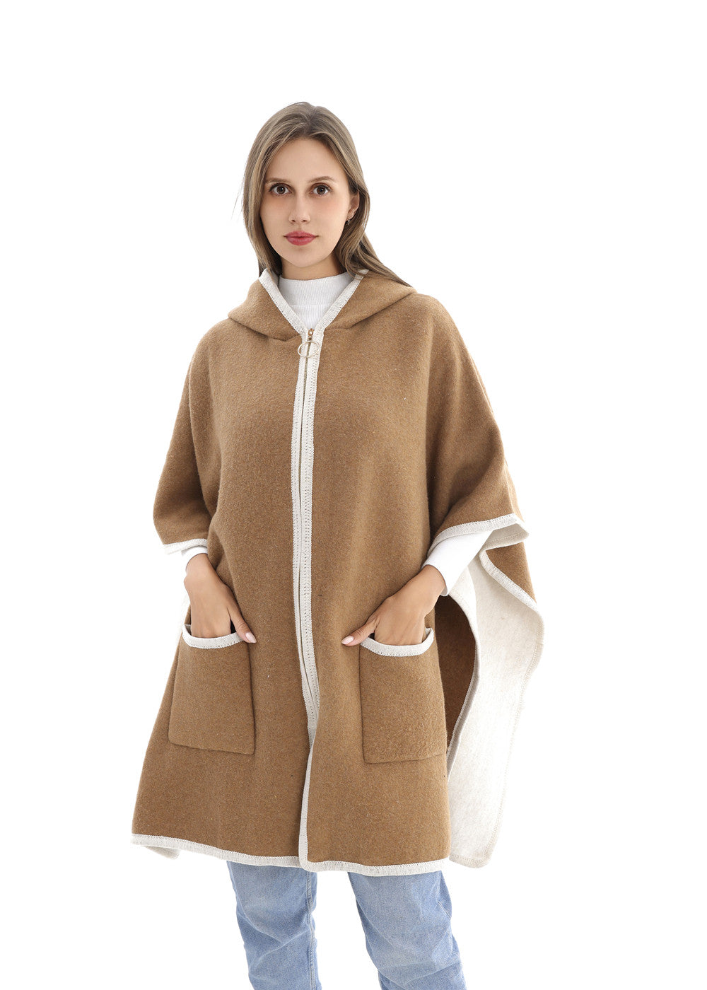 Hooded Frame Poncho