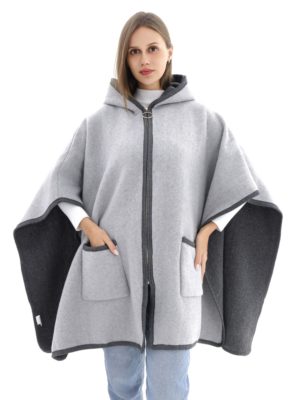 Hooded Frame Poncho