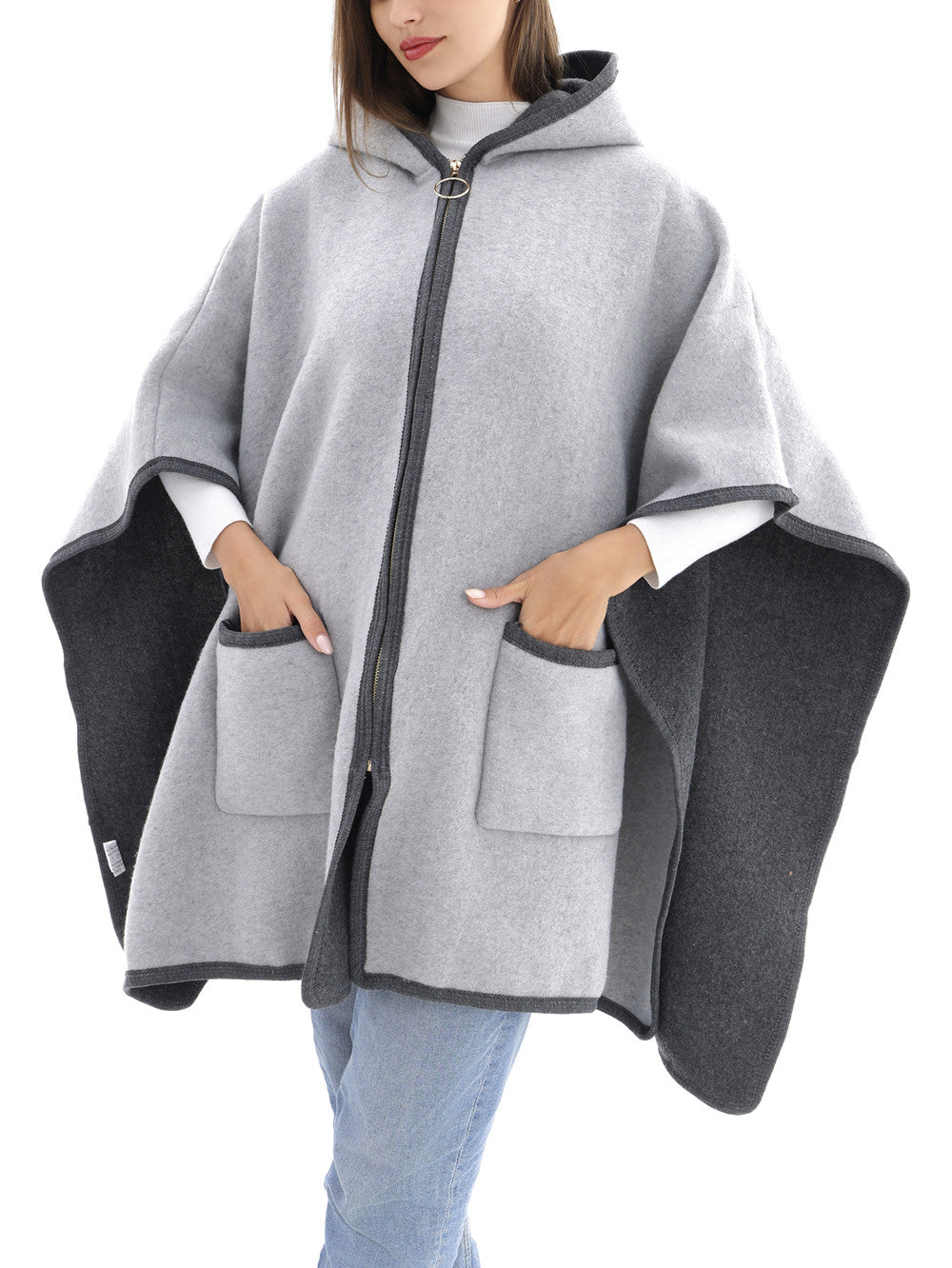 Hooded Frame Poncho