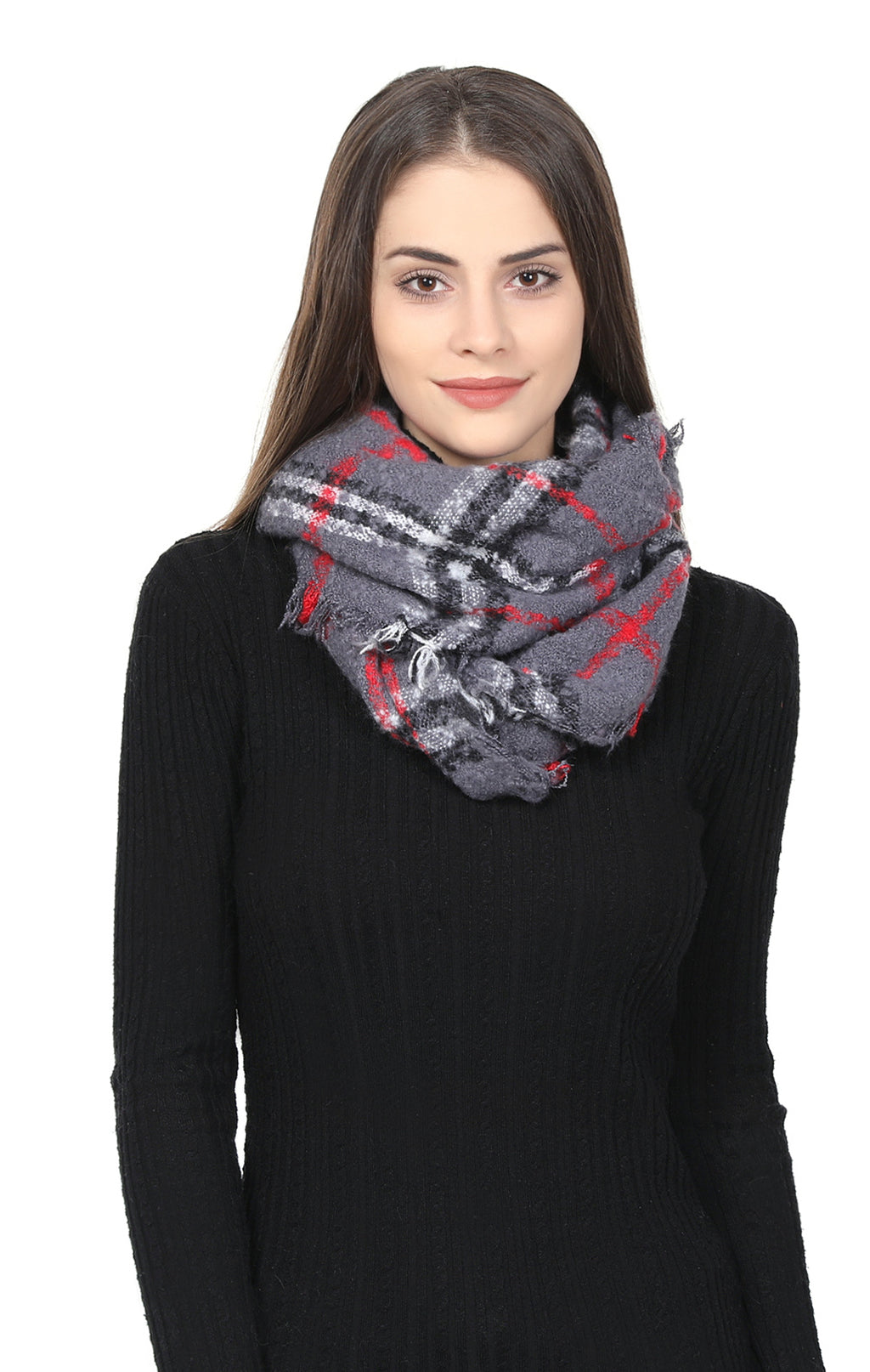 Bouclé Check Scarf