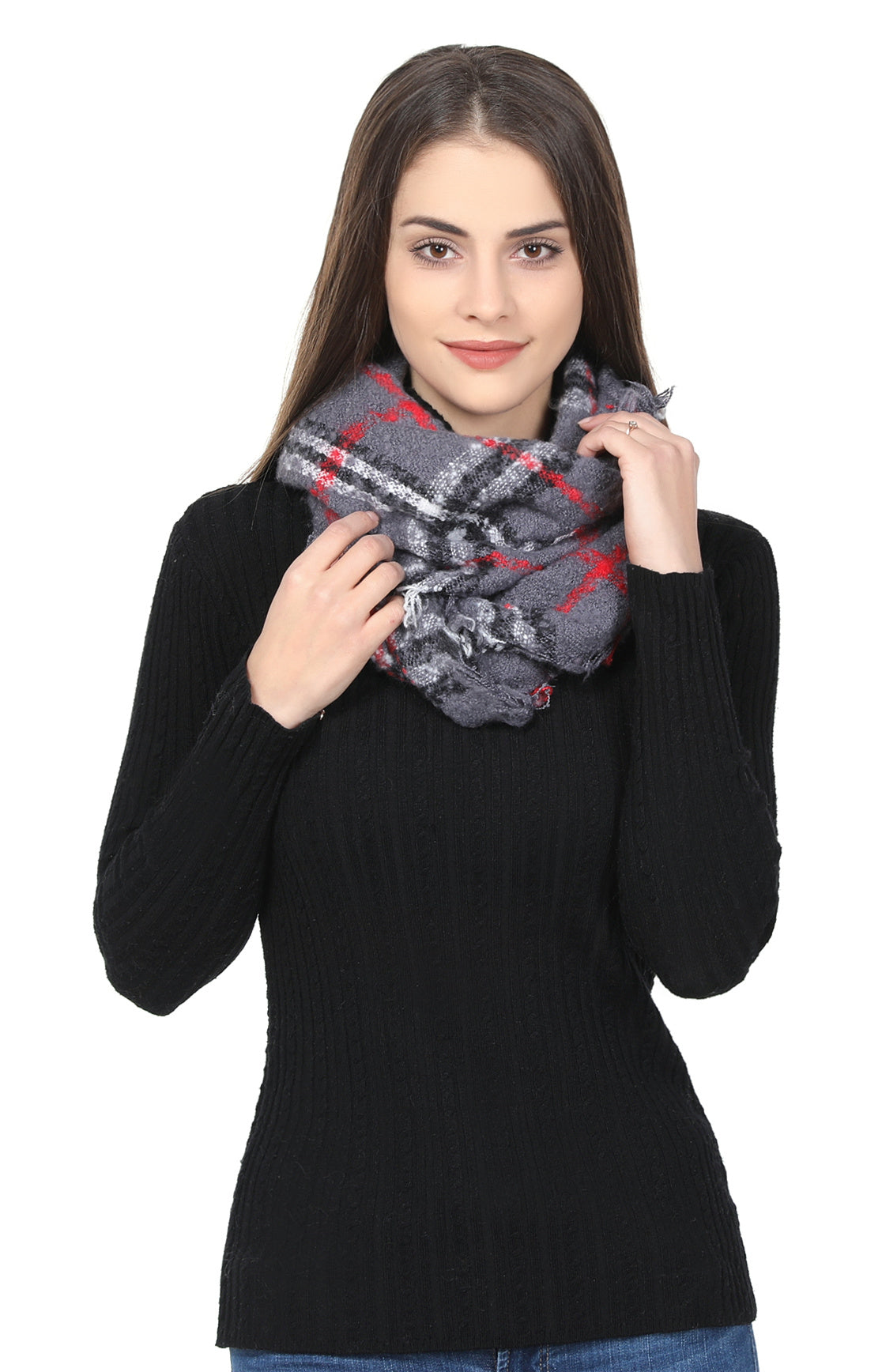 Bouclé Check Scarf