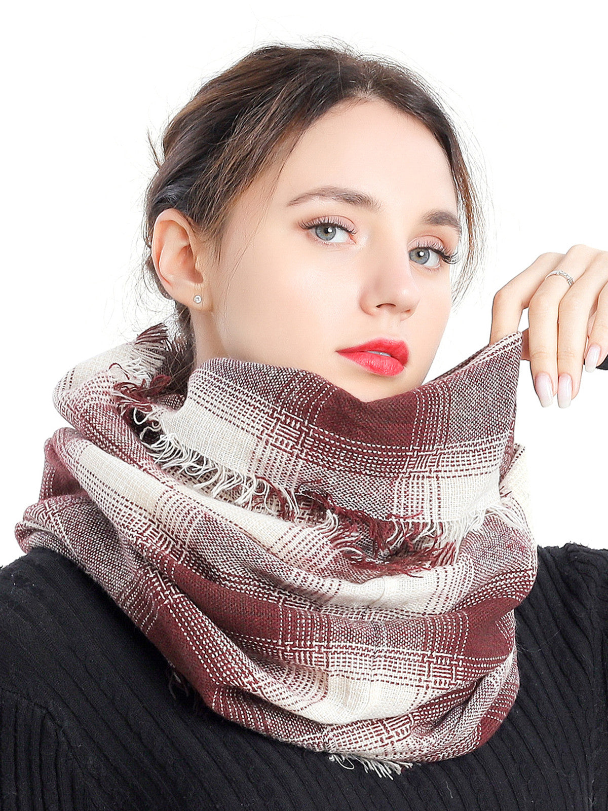 Woven Grid Check Scarf