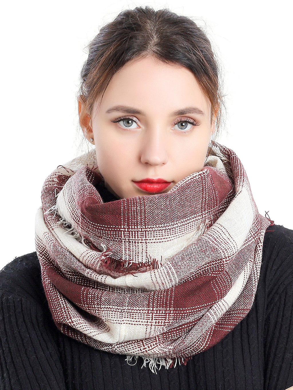 Woven Grid Check Scarf