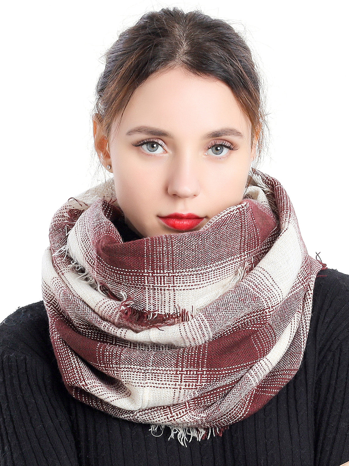 Woven Grid Check Scarf