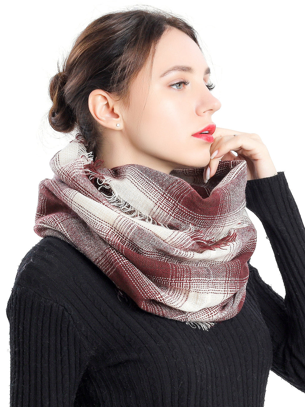 Woven Grid Check Scarf