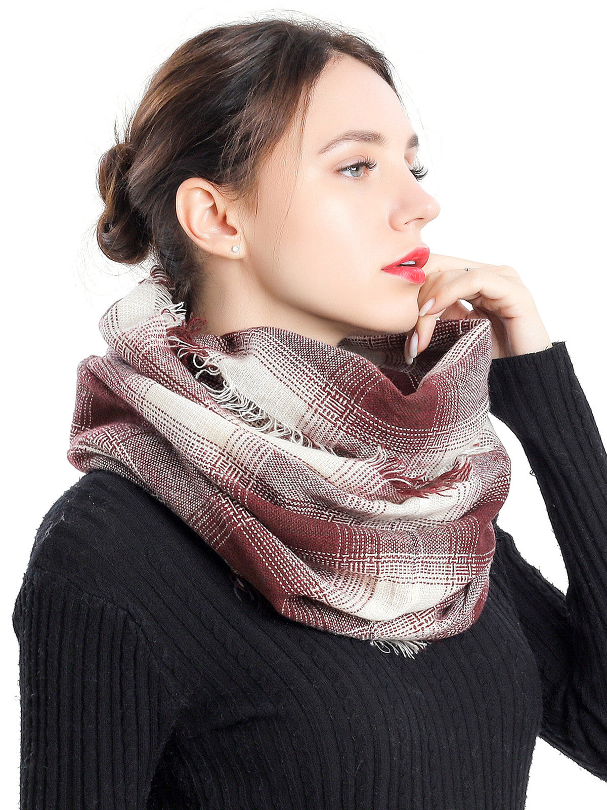 Woven Grid Check Scarf