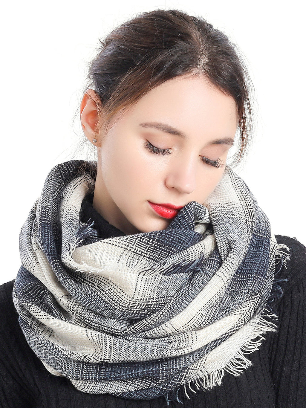 Woven Grid Check Scarf