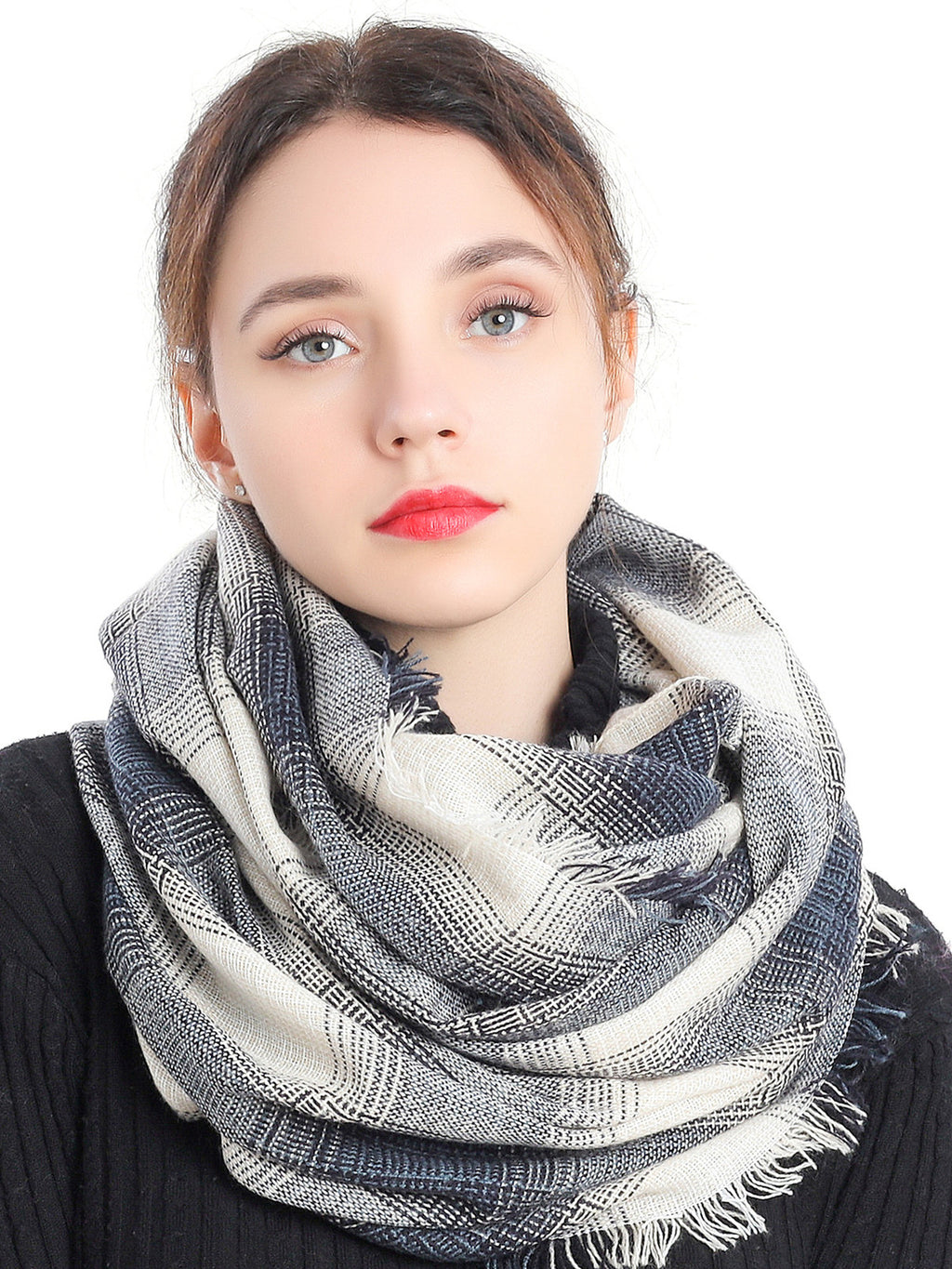Woven Grid Check Scarf