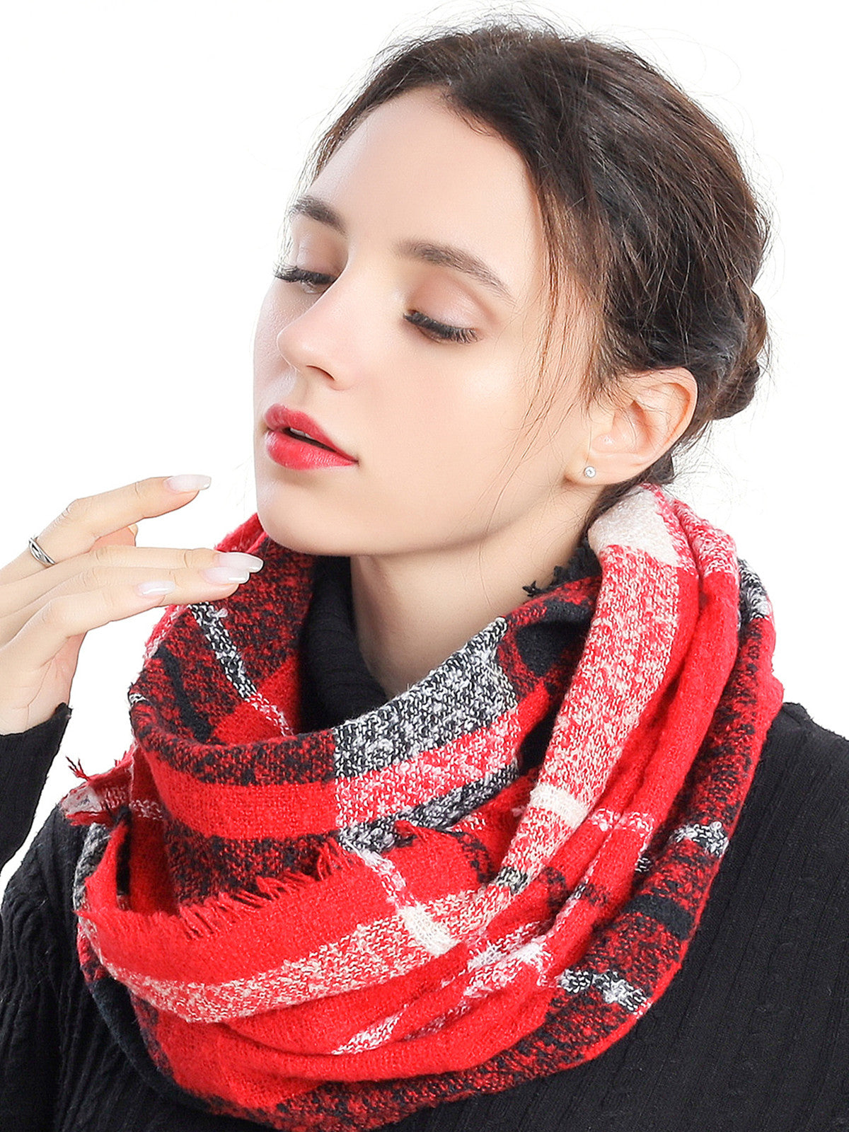 Bouclé Check Scarf