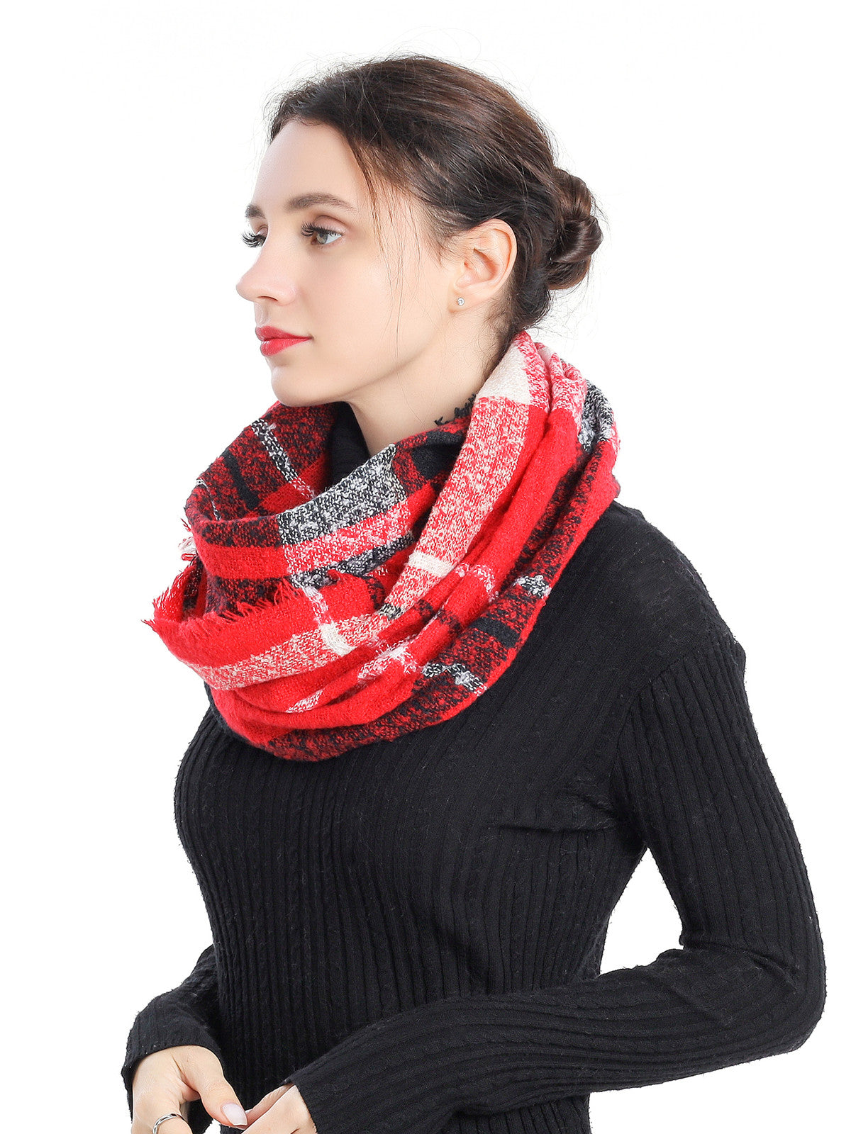 Bouclé Check Scarf
