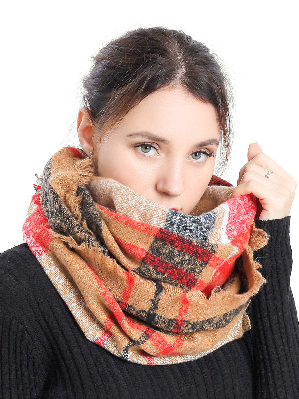 Bouclé Check Scarf