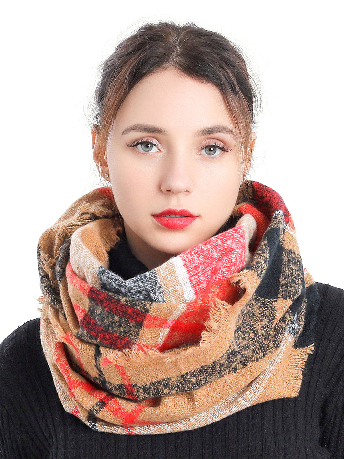 Bouclé Check Scarf