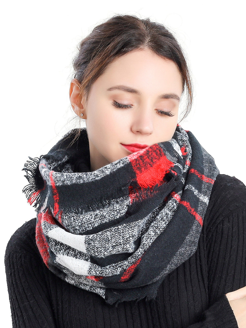 Bouclé Check Scarf