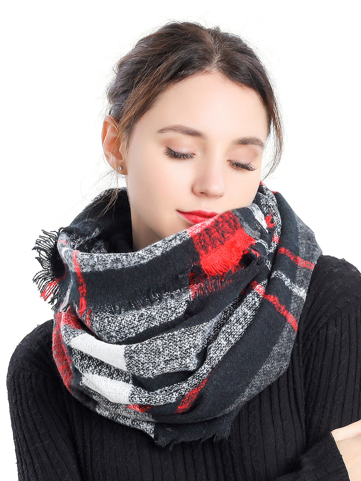 Bouclé Check Scarf
