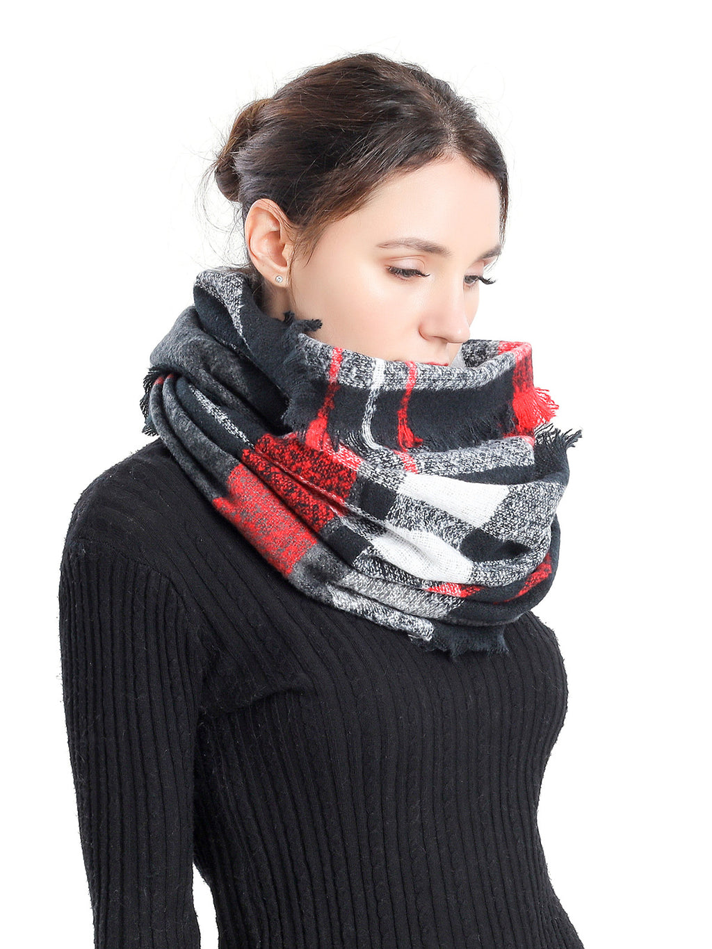 Bouclé Check Scarf