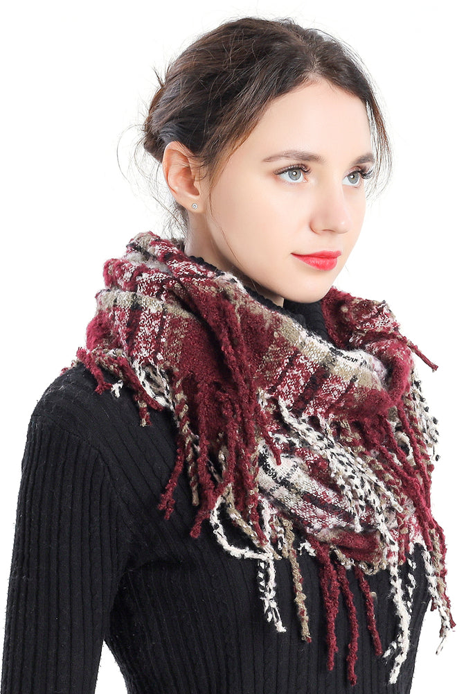 Bouclé Check Scarf