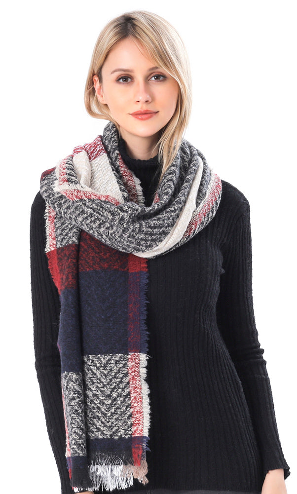 Plaid Herringbone Scarf