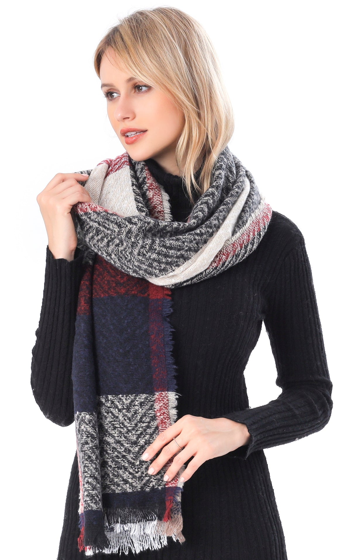 Plaid Herringbone Scarf