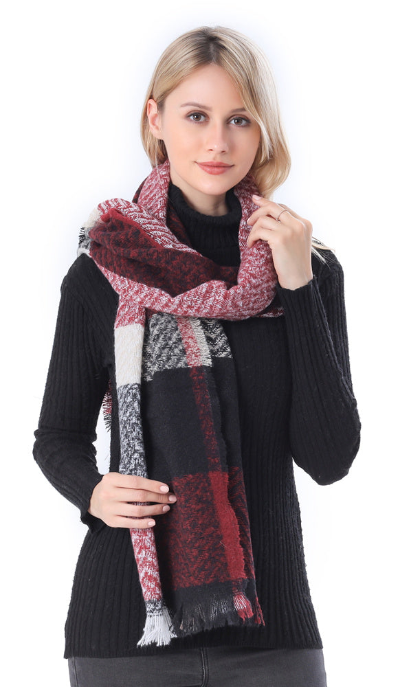 Plaid Herringbone Scarf